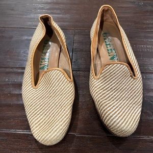 Women’s Stubbs & Wootton straw natural slippers  size 8